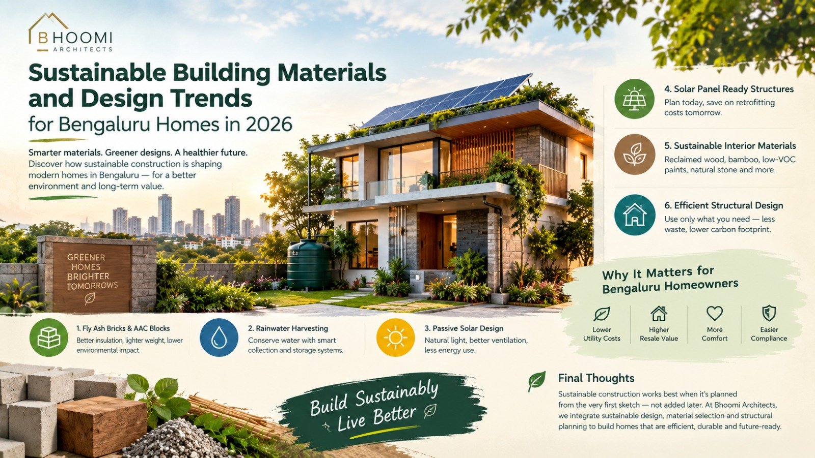 Sustainable Building Materials and Design Trends for Bengaluru Homes in 2026
